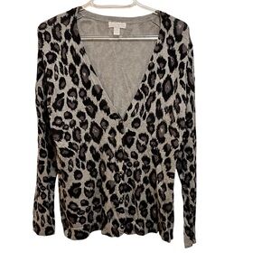 Charter Club Animal Print Long Sleeve Sweater For Women Size PS